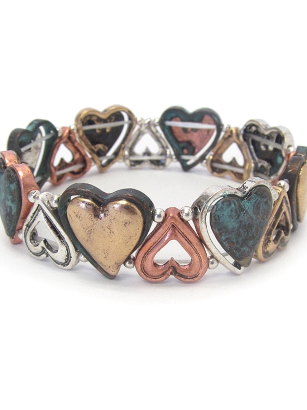 Designer Inspired Heart Bracelet 3 Tone Beauty